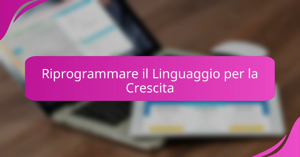 Riprogrammare il Linguaggio per la Crescita